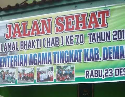 Semarak Jalan Sehat HAB Ke-70 Tahun 2016 Keluarga Besar KanKemenag Kab. Demak