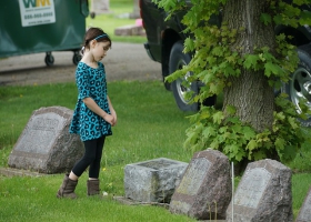 A child sad about the death of a parent. A child sad about the death of a parent.