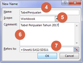 Langkah Memberi Nama Range Pada Excel 3