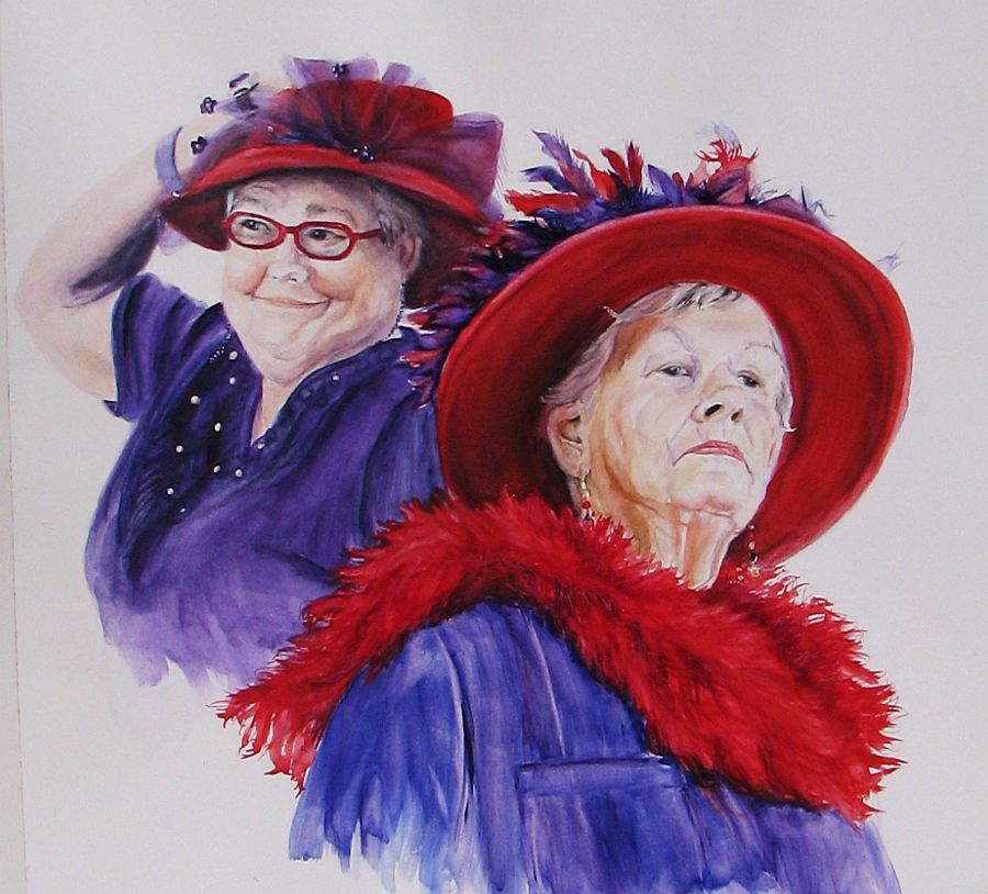 ArtByCrain: Red Hat Ladies 2 ~ complete
