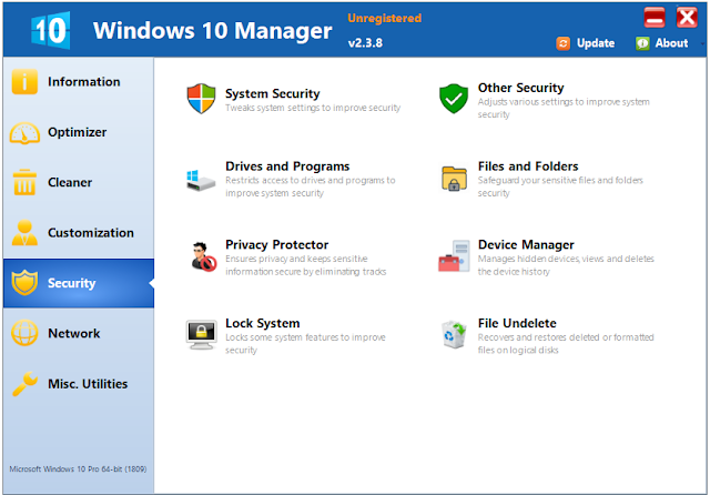 تحميل برنامج تنظيف وتسريع النظام Windows 10 Manager