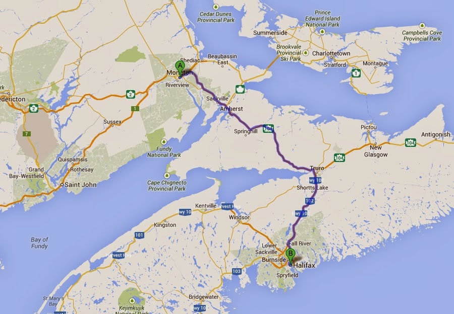 Sunnyvale to Baddeck Day 42 Moncton to Dartmouth, Nova Scotia