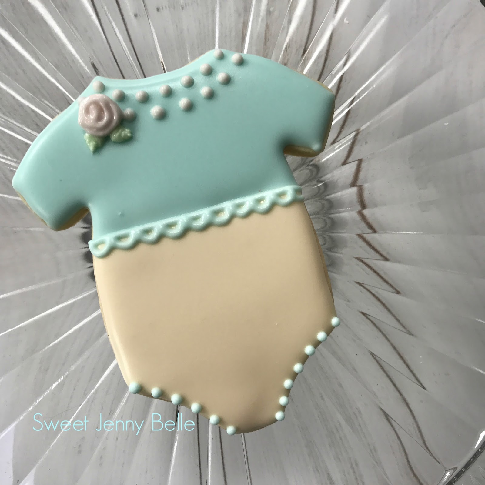 Sweet Baby Onesie Cookie Tutorial Sweet Jenny Belle easy sugar