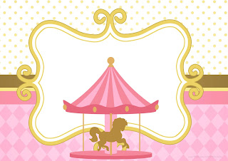 Carousel in Pink: Free Printable Invitations.