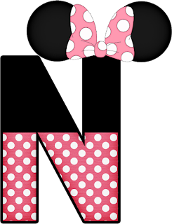 Abecedario a lo Minnie en Rosa con Lunares Blancos. Minnie Style in Pink Alphabet.