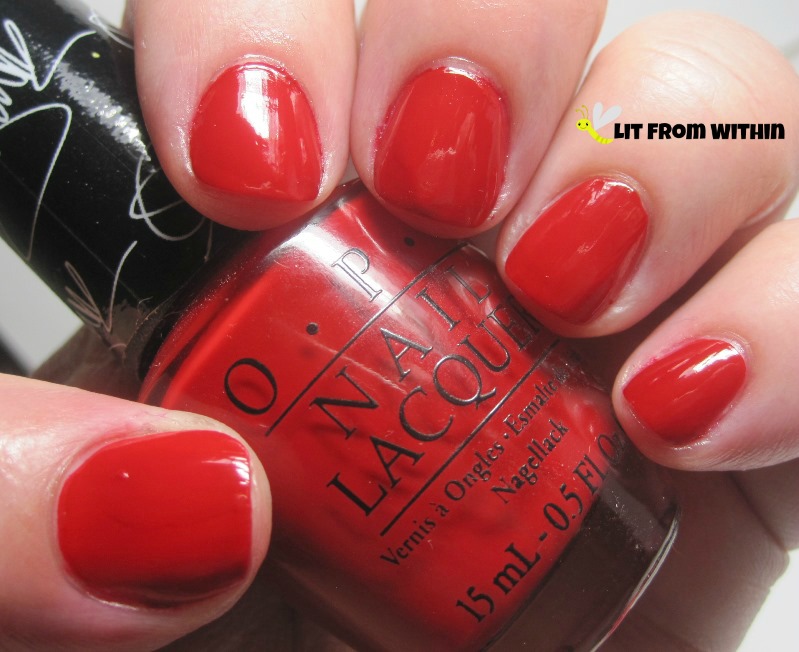 my new fave tomato-red, OPI Over And Over A-Gwen