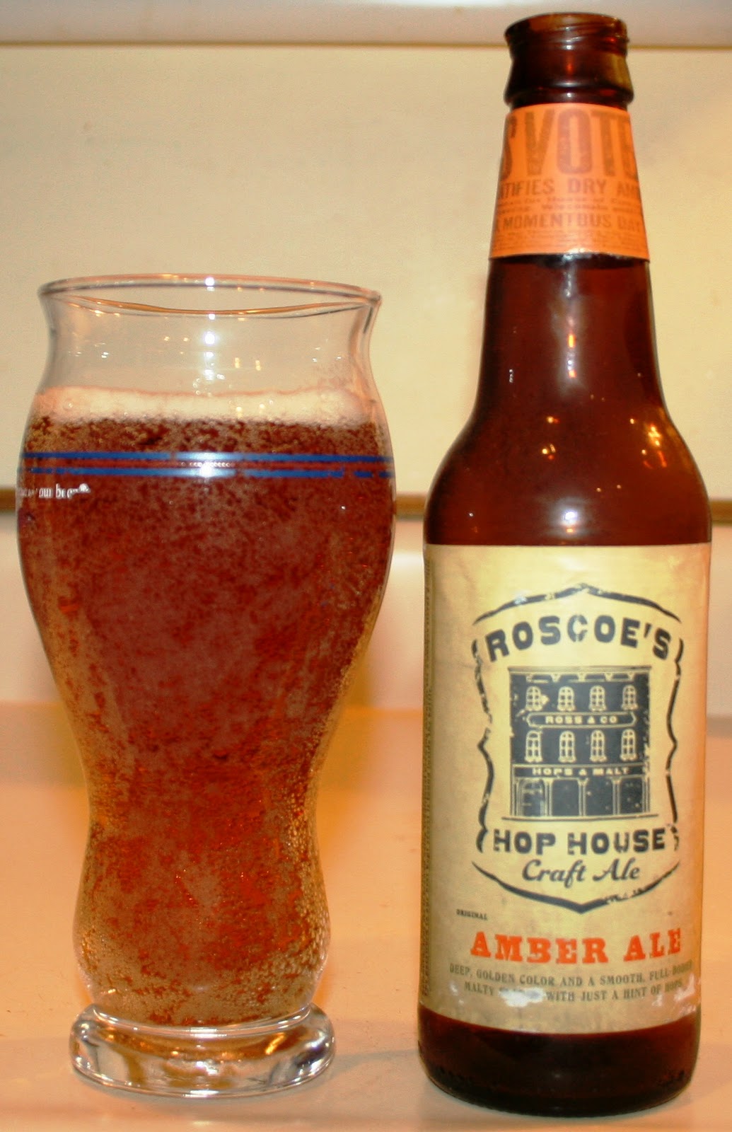 The Insurance Guy's Beer Blog 138. Roscoe's Hop House Amber Ale