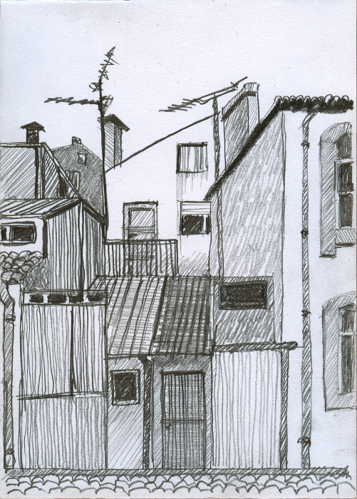 Un dibujo por día: Rincón suburbano