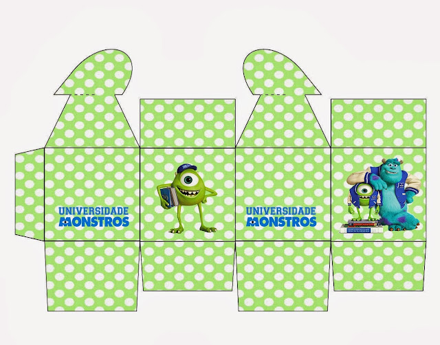 Universidad de Monstruos: Divertidas Cajas para Imprimir Gratis. Universidad de Monstruos: Divertidas Cajas para Imprimir Gratis.