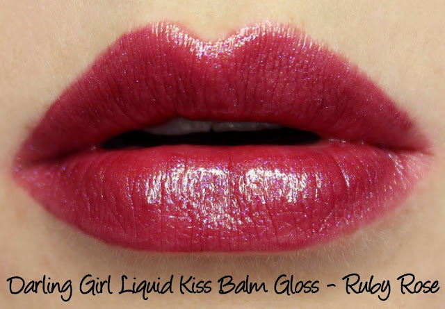 Darling Girl Liquid Kiss Balm Gloss - Ruby Rose Swatches & Review