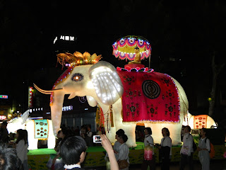 Beautiful white elephant lantern from the lantern festival in Seoul