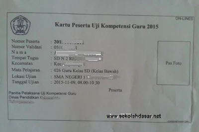 Nomor Peserta Uji Kompetensi Guru (UKG) Tahun 2015