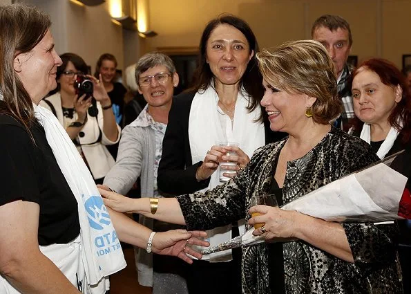 Grand Duchess Maria Teresa visited Stop Poverty: Acting for Dignity exhibition held by ATD Quart Monde in Luxembourg