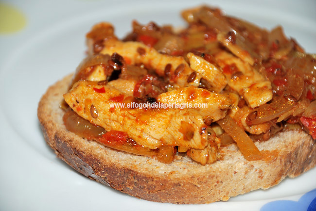Tosta de pollo al jengibre Tosta de pollo al jengibre