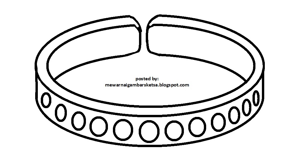 Mewarnai Gambar: Mewarnai Gambar Sketsa Gelang Perhiasan
