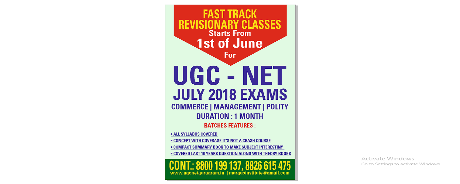 UGC-NET Fast Track Batches By Margus Institute