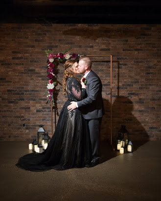 black plus size wedding dress