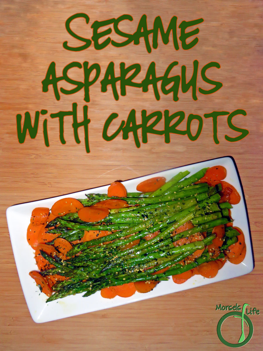 Morsels of Life - Sesame Asparagus with Carrots - Asparagus with an Asian flair. Cook up your asparagus with some carrots in sesame oil and toss with the wonderfulness of furikake!