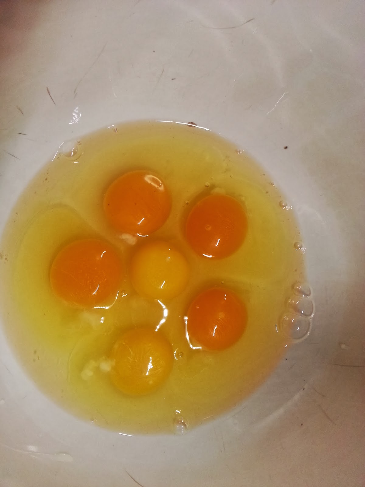 Comparing eggs from store and our chickens
