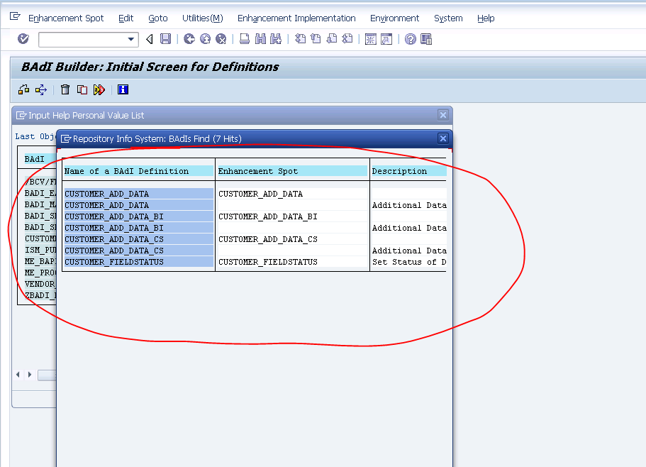 SAP TECH Procedure to find out the BADI definition using package
