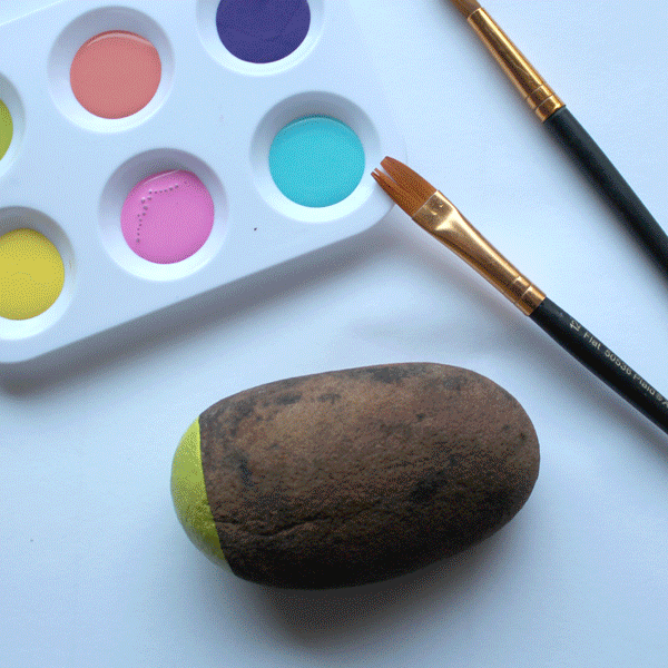 how to paint a rainbow striped rock
