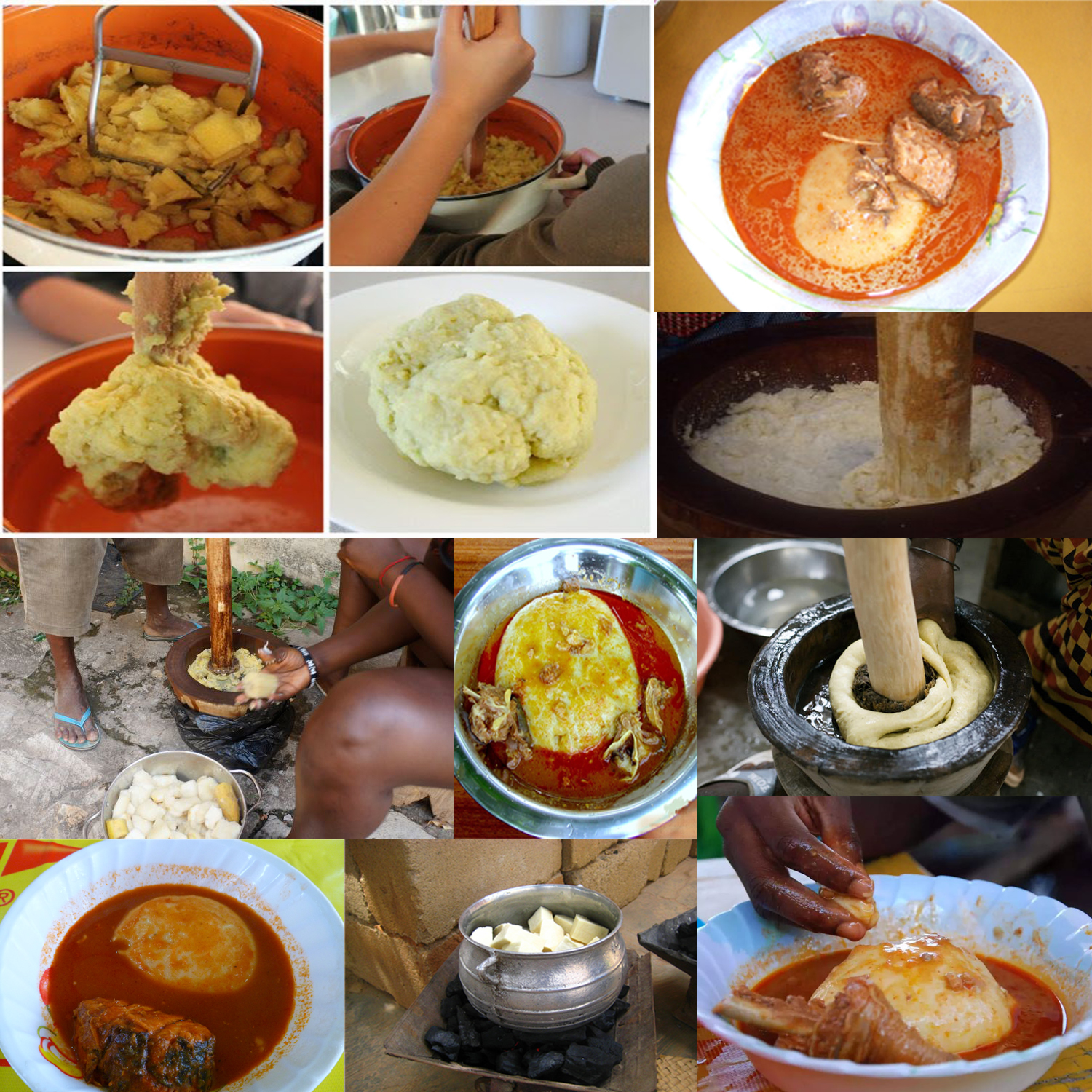 ALL AFRICAN DISHES GHANA RECIPES (YAM FUFU WITH FRESH FISH SOUP)