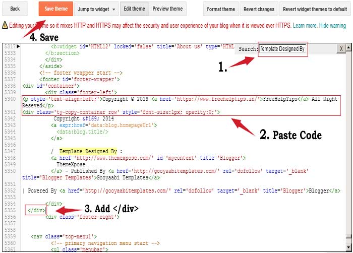 Blogger Edit HTML Code