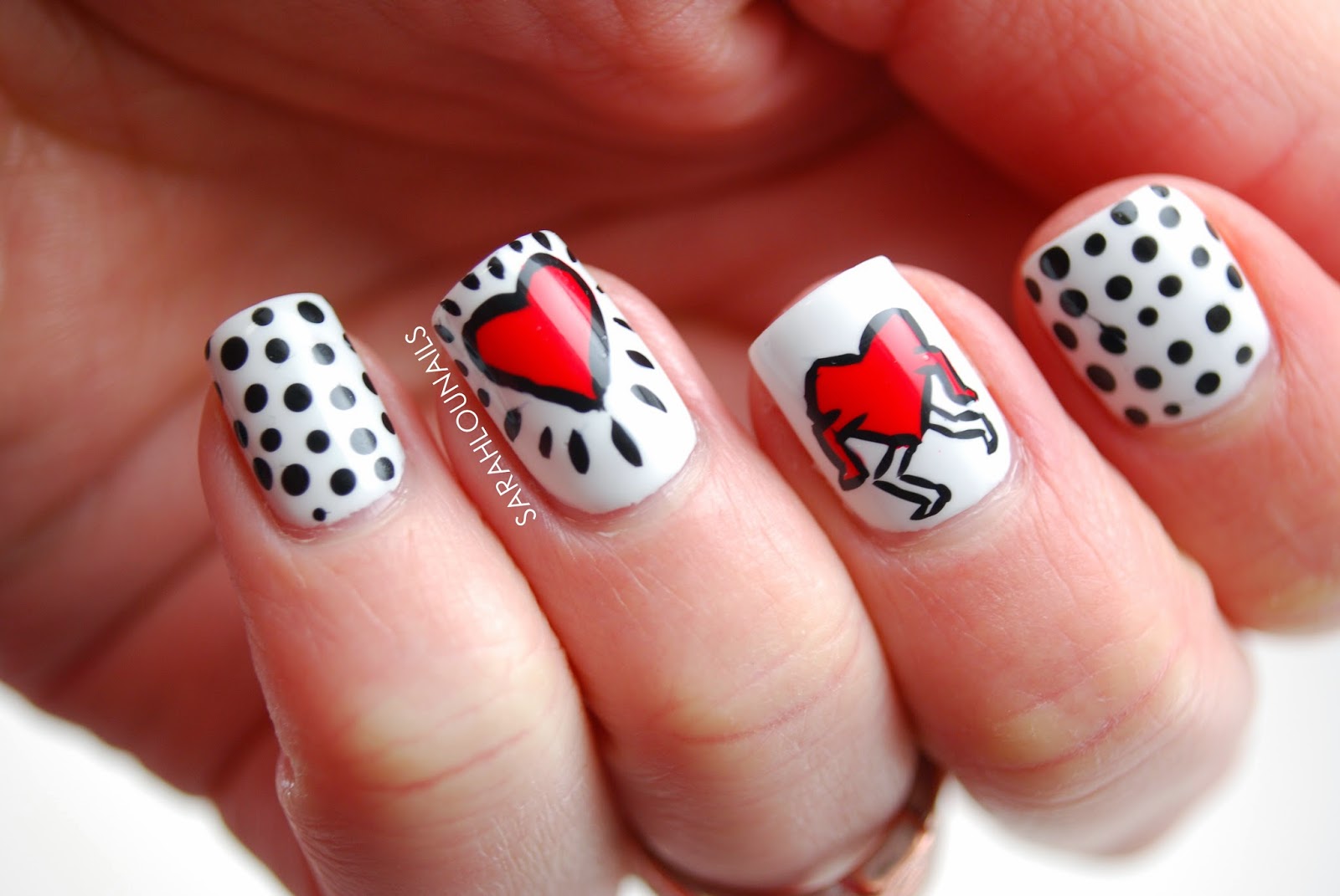 Sarah Lou Nails: Keith Haring Nails for Valentine's Day!