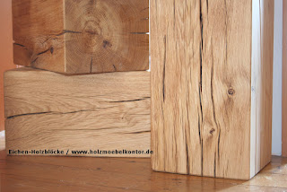 Holzklotz - Holzblock aus Eiche und Kernbuche vom Holzmöbelkontor.