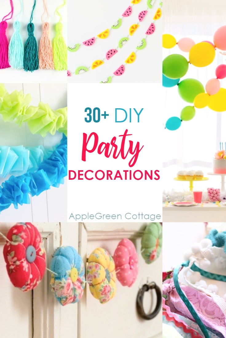 30+ diy Party Decorations Garlands AppleGreen Cottage