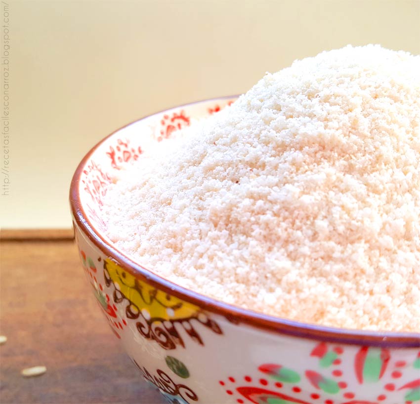 harina de arroz integral casera