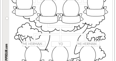 arbol genealogico para colorear