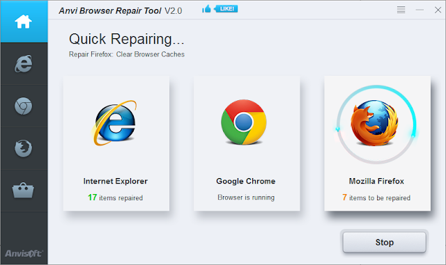سرع المتصفحات على الكمبيوتر بنقرة زر واحدة مع Anvi Browser Repair Tool