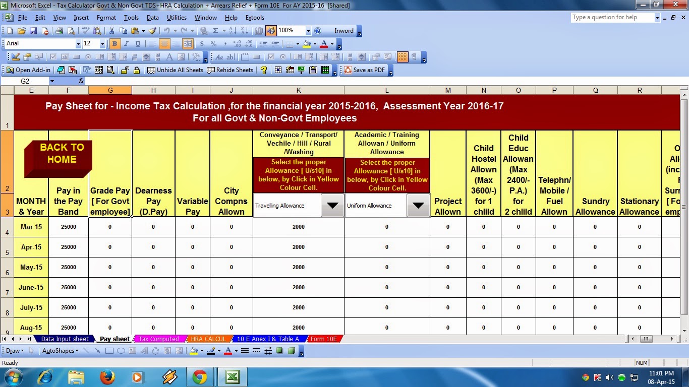 tax calculator for financial year 2015 16