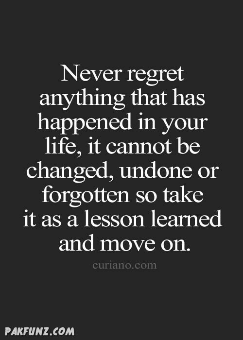 Never Regret Any Thing | Positive Life Picture Quotes on Diary Love ...