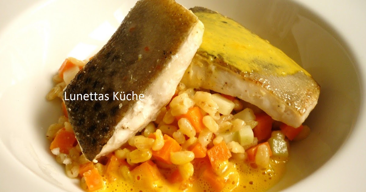 Saibling auf Zartweizen - Risotto mit Safransauce