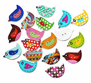 Пуговки деревянные "Пташки"