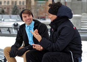 Listening attentively to a friend. Listening attentively to a friend.