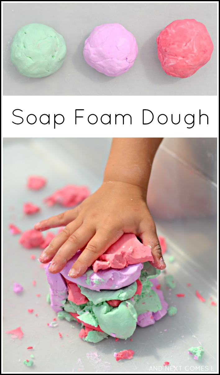 Soap Foam Dough {Sensory Play Recipe for Kids} And Next Comes L