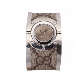 GUCCI Stainless Steel Monogram Large Twirl Watch GUCCI Stainless Steel Monogram Large Twirl Watch