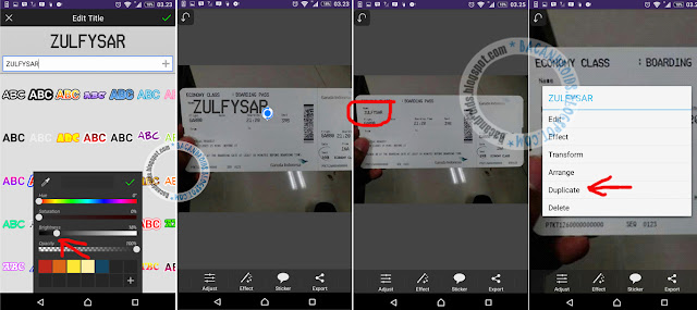 Edit Foto Membuat Tiket Pesawat Garuda