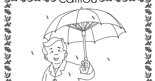 Download Coloring & Activity Pages: Grandpa & Caillou in the Rain Coloring Page