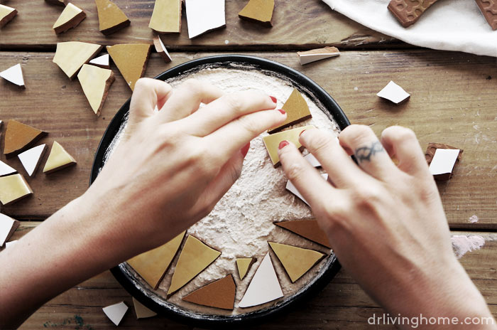 Diy mosaico con azulejos reciclados