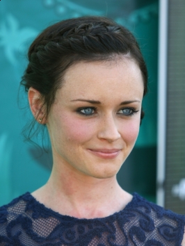 bledel updo choices windy swept