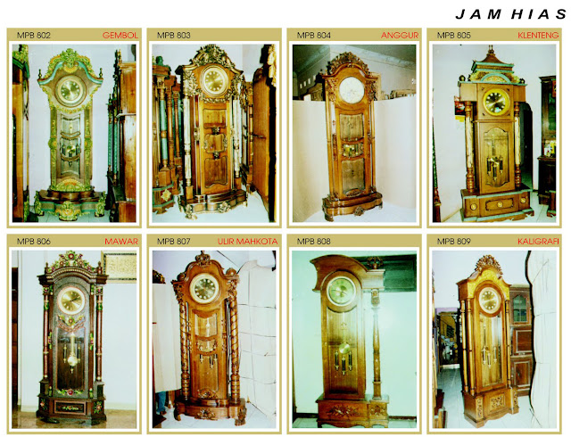 jam hias kayu jati jepara ukiran klasik MPB 802 - MPB 809 jam hias jati