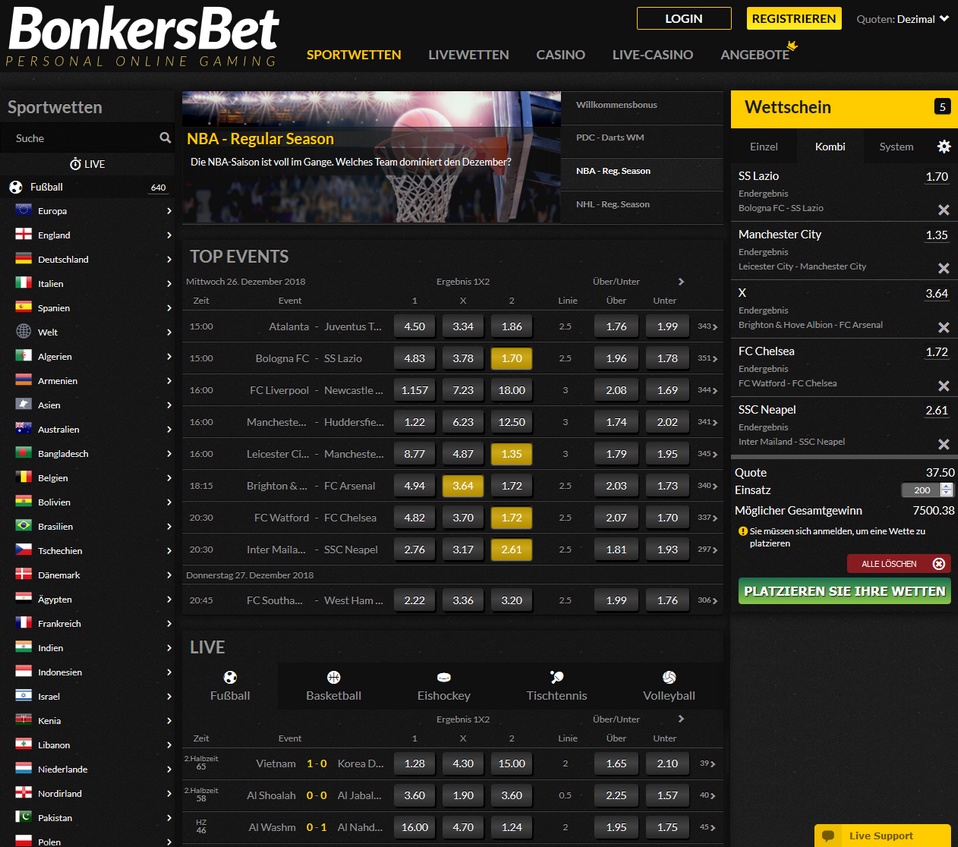 BonkersBet Screen