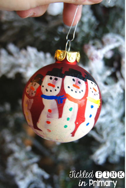 Handprint Snowman Ornaments 