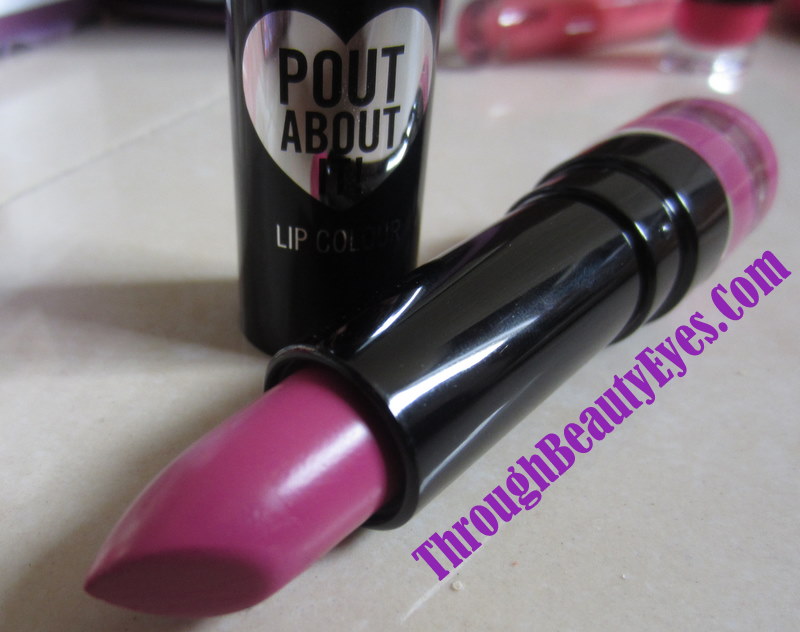 Through Beauty Eyes SWATCH,REVIEW & FOTD ft Sports Girl Pout About It Lipstick in Fuchsia Splash