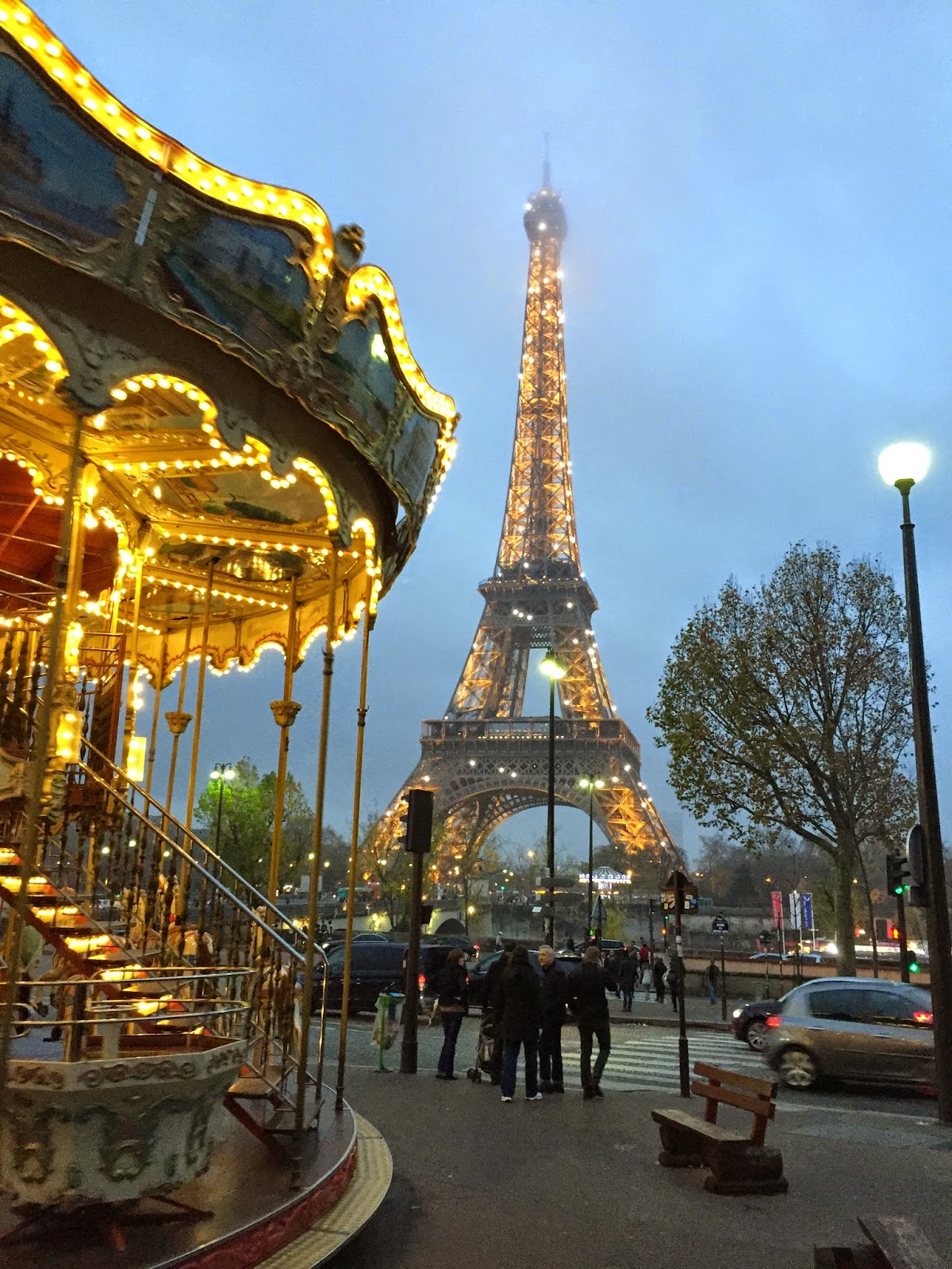 Paris, Eiffel Tower, Carousel on the Place du Trocadéro