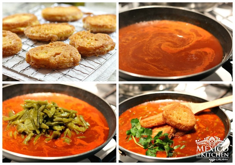 Dried Shrimp Patties in a Red Sauce with Cactus Traditional Homestyle